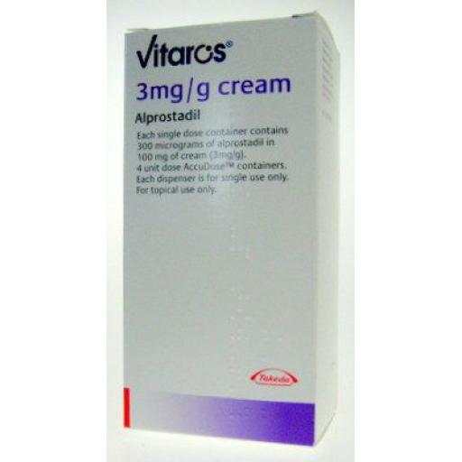 Vitaros (alprostadil) 3mg/g Cream [POM] - 4 dispensers - UK Sourced
